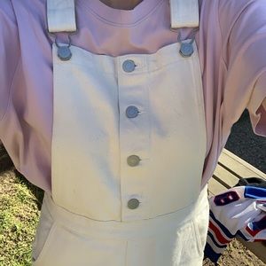 LEVI’S Off-White Denim Button Down Overall Dress